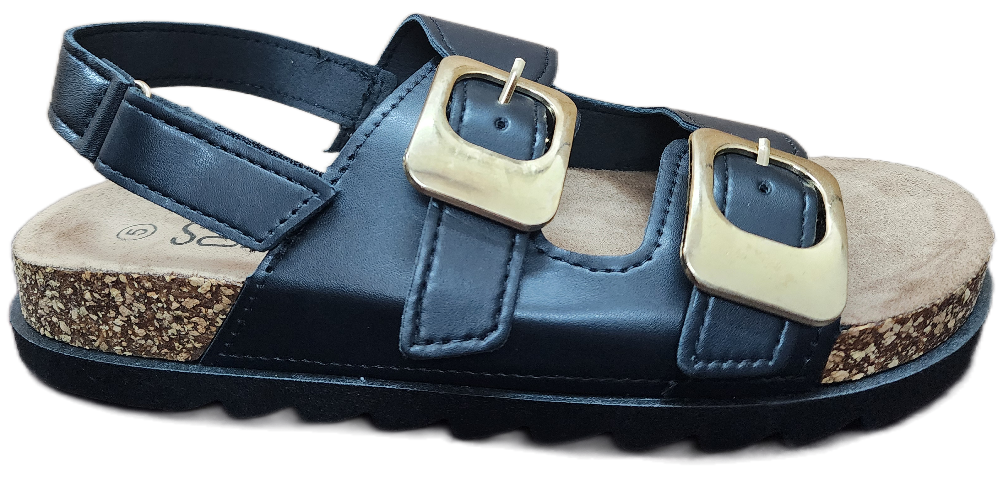 Platform Sandals Black PU/Buckle F0208-1005