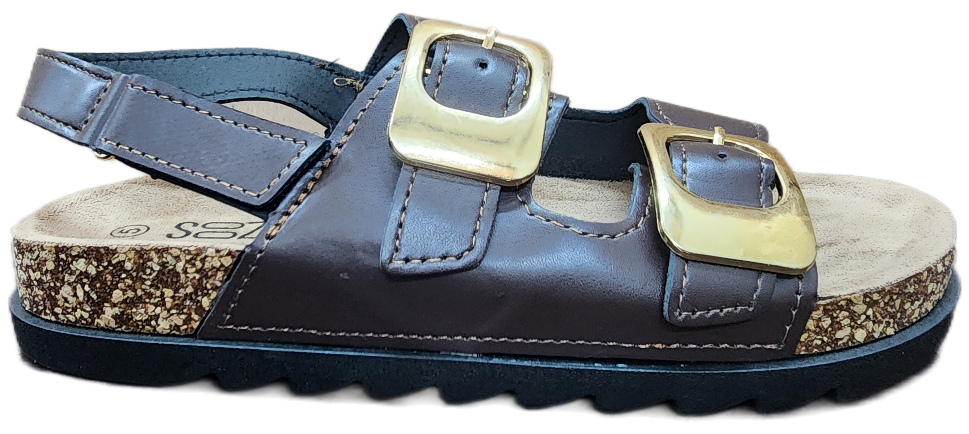 Platform Sandals Brown PU/Buckle F0208-1005