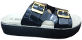 Ladies Platform Sandle PU Black Gold Buckle F0270-30