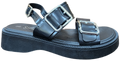 Ladies Sandal PU Buckle Black F0271-1