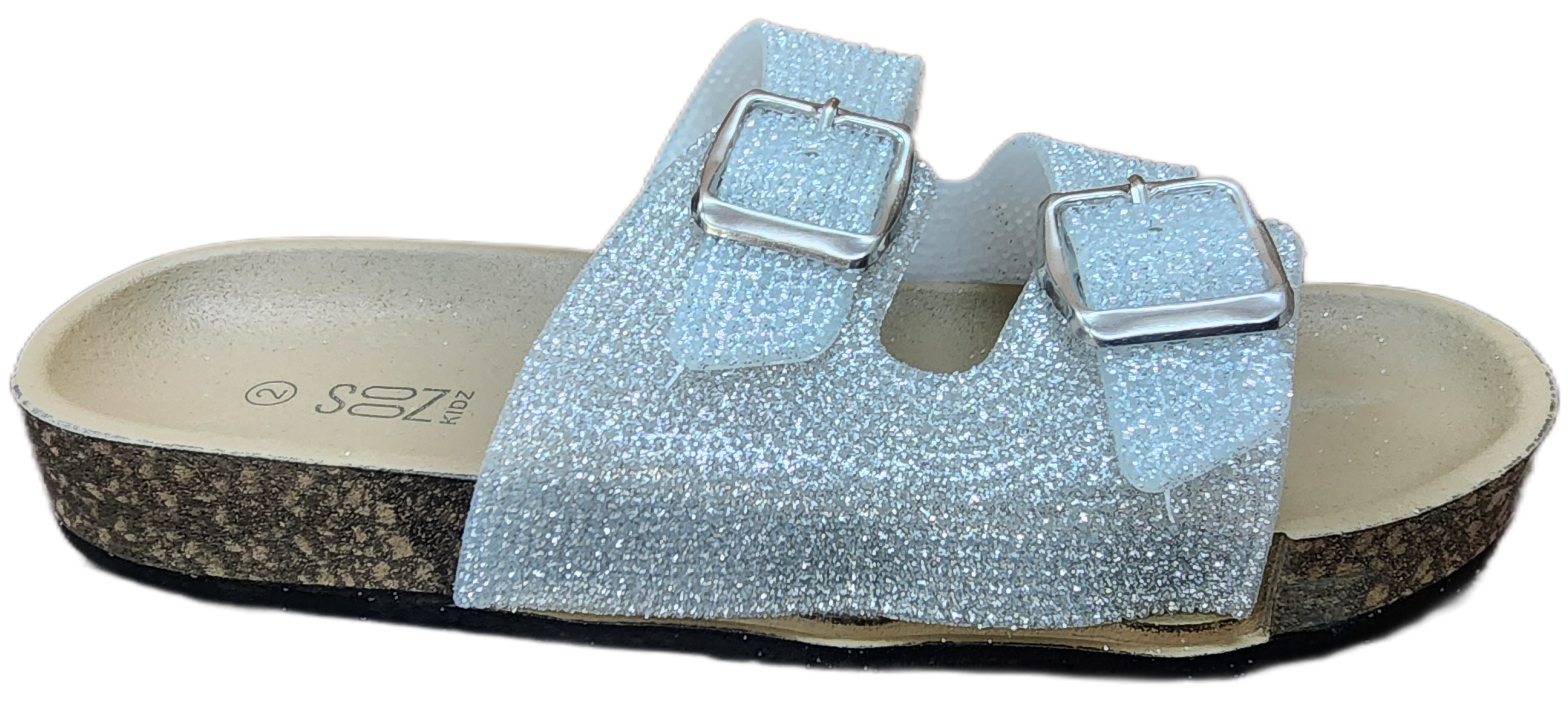 Girls Sandal Glitter Silver F077-334