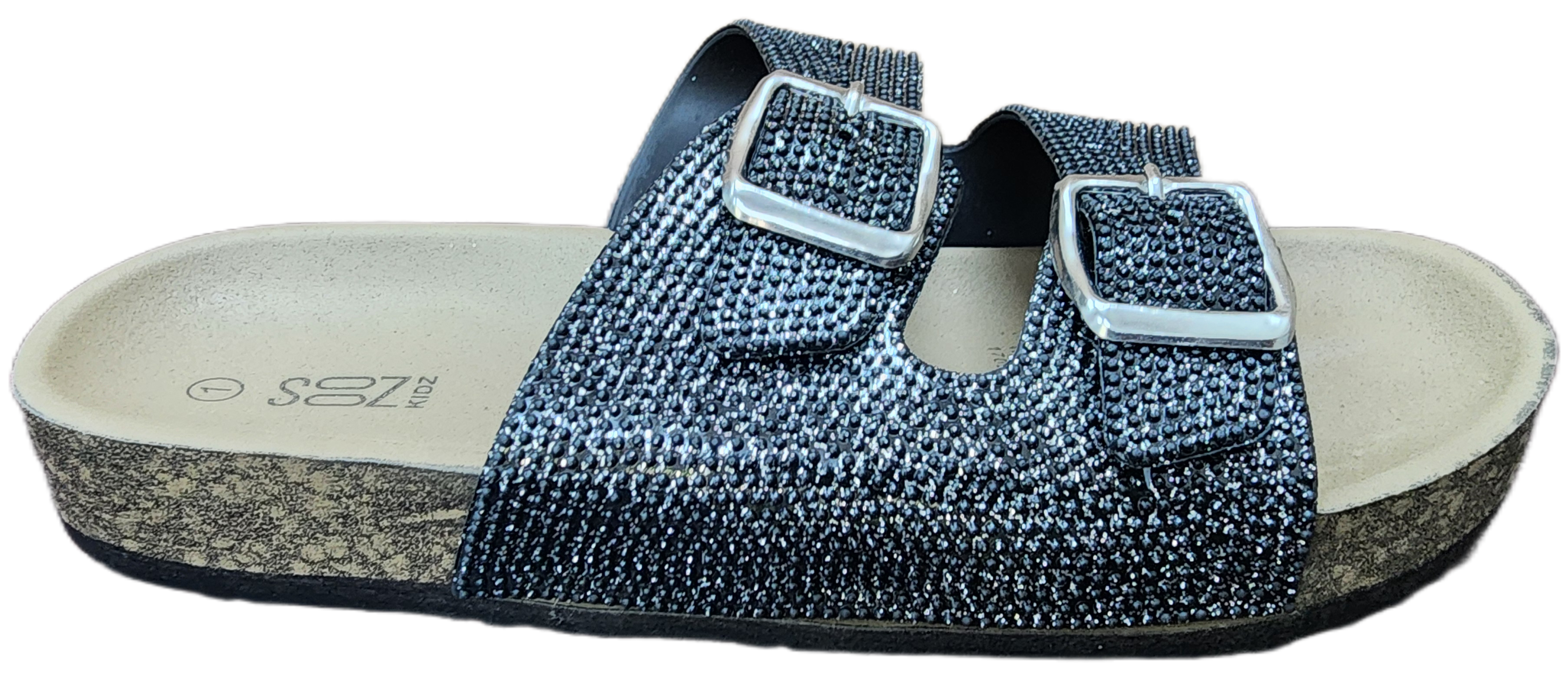 Girls Sandal Glitter Black F077-334