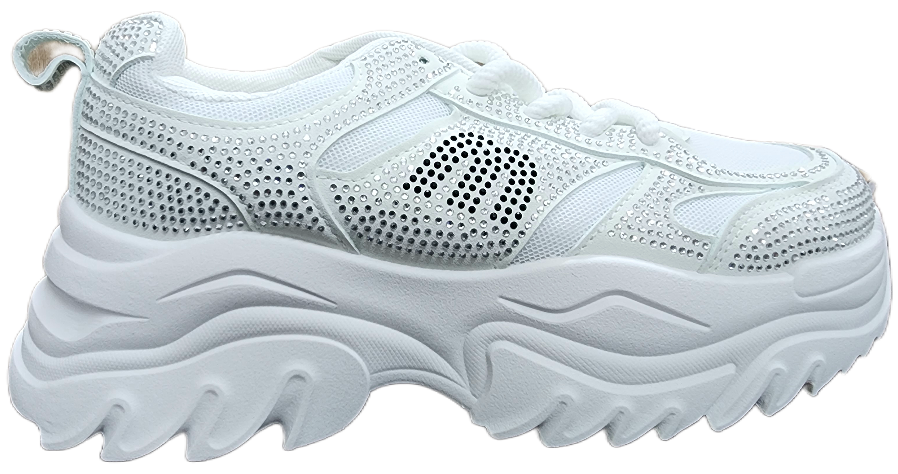 Ladies Sneakers Bling White DJ-50