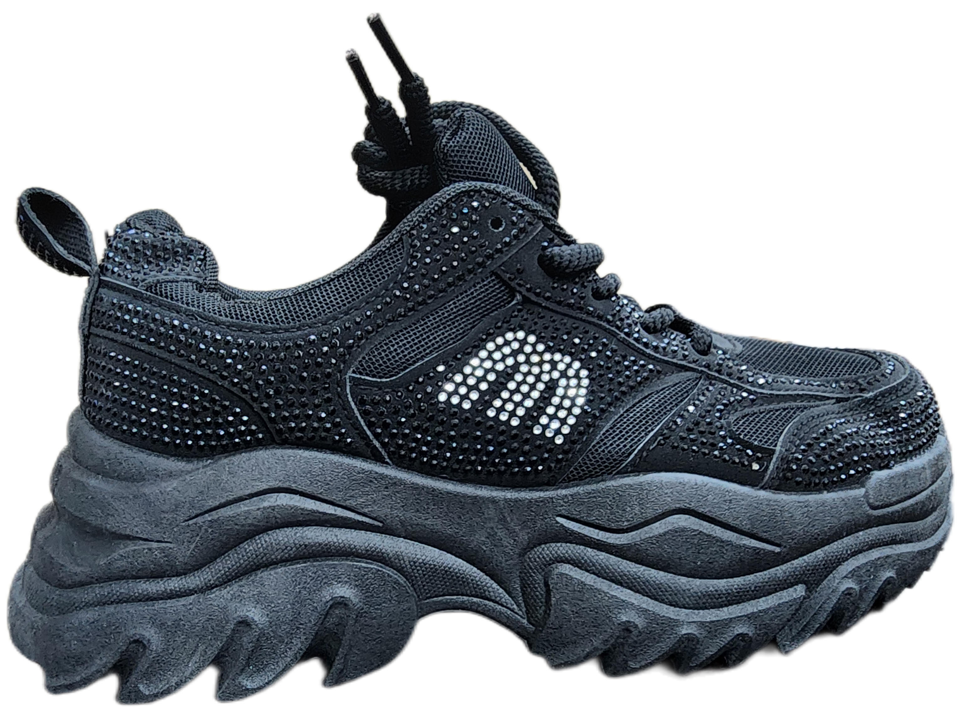 Ladies Sneakers Bling Black DJ-50