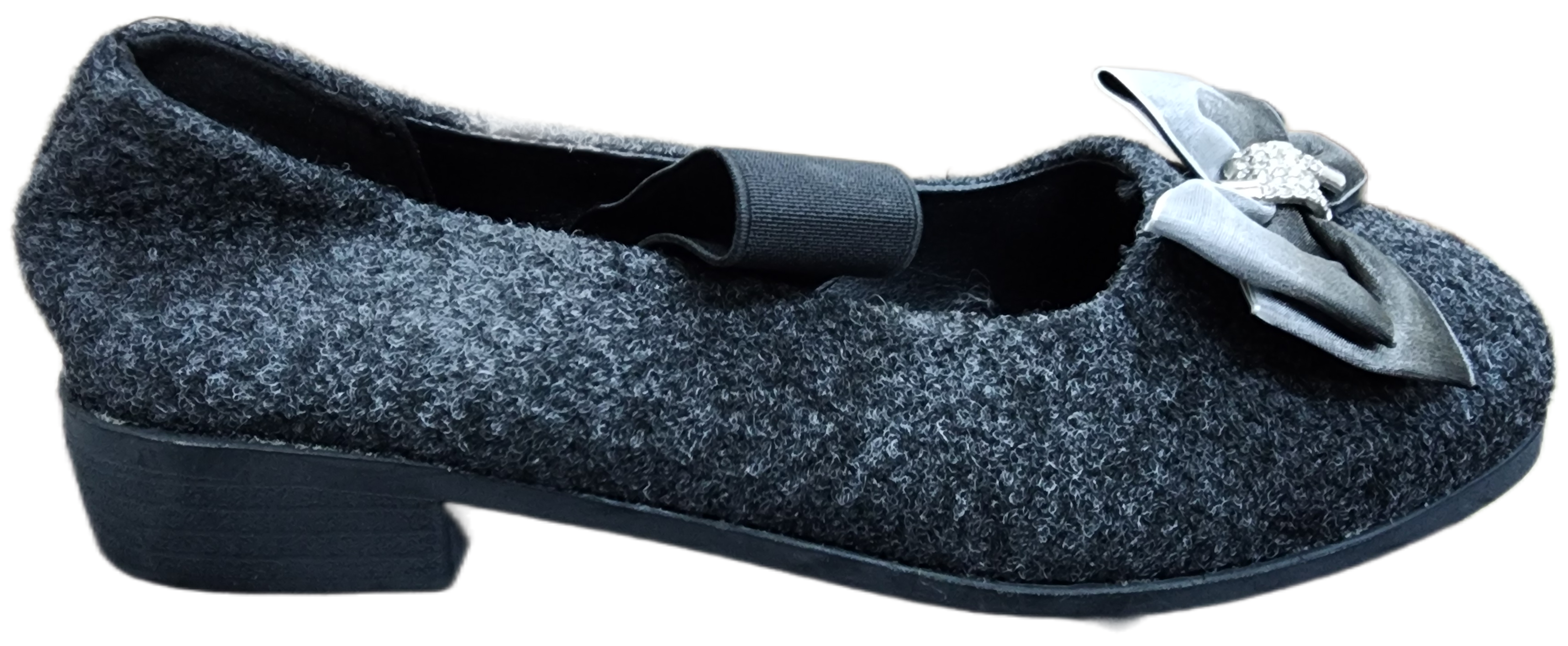 Ladies Pumps Black Bow/Silver WIN-1452-2
