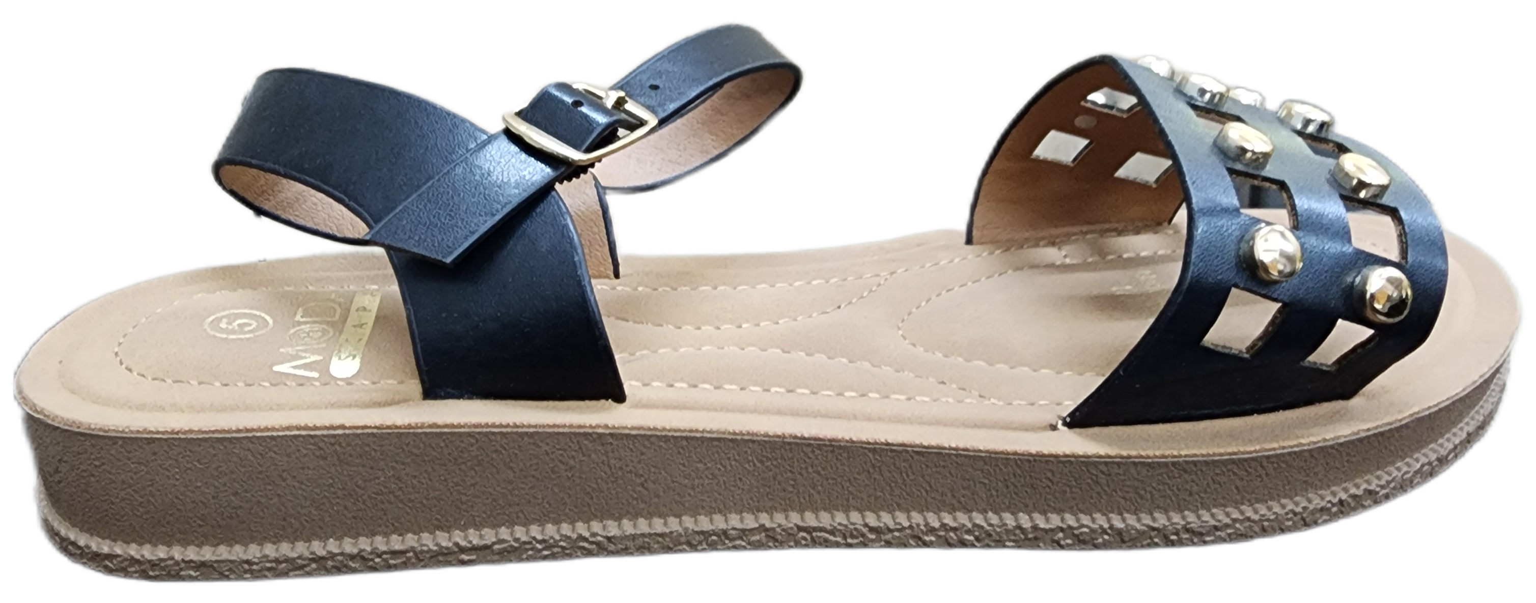 Ladies Sandal Ankle Strap Black 2405202-1