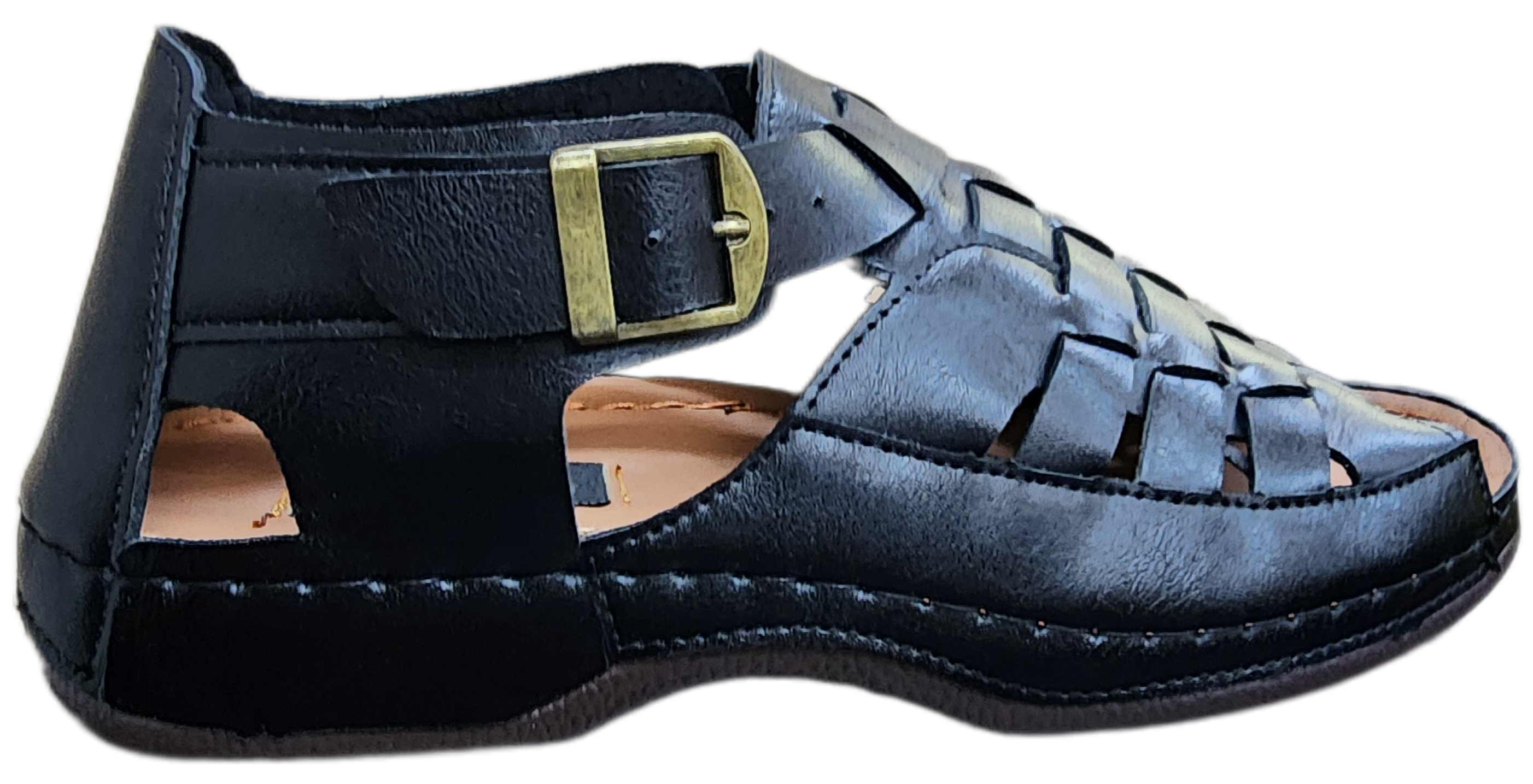 Mens PU Leather Sandal Black JM242-3