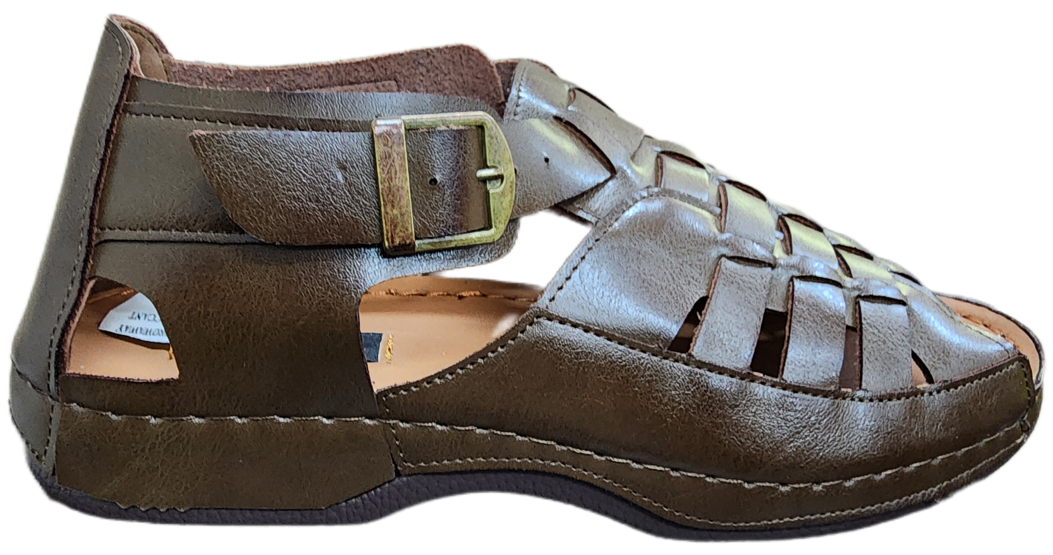 Mens PU Leather Sandal Choc JM242-3