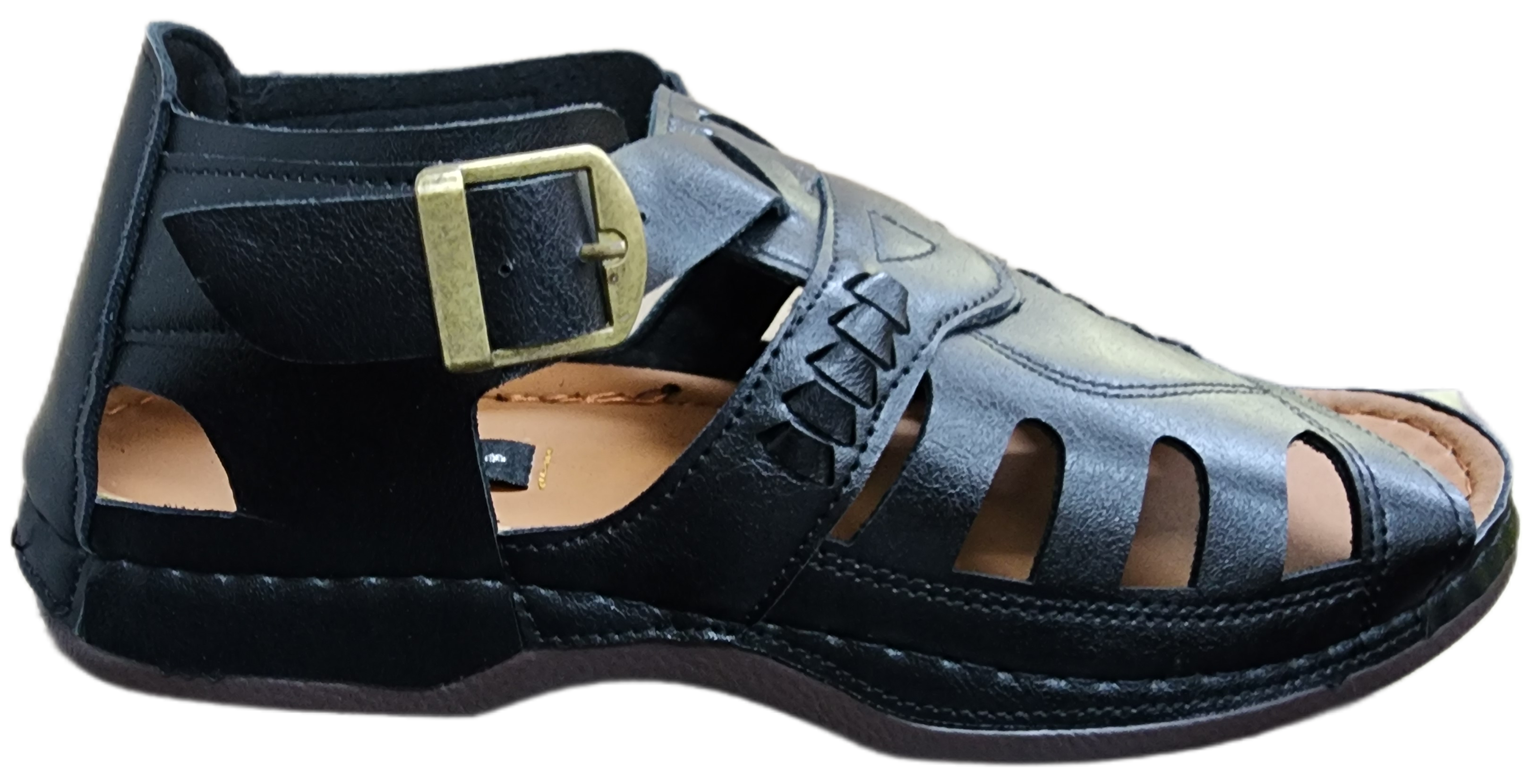 Mens PU Leather Sandal Black JM242-2