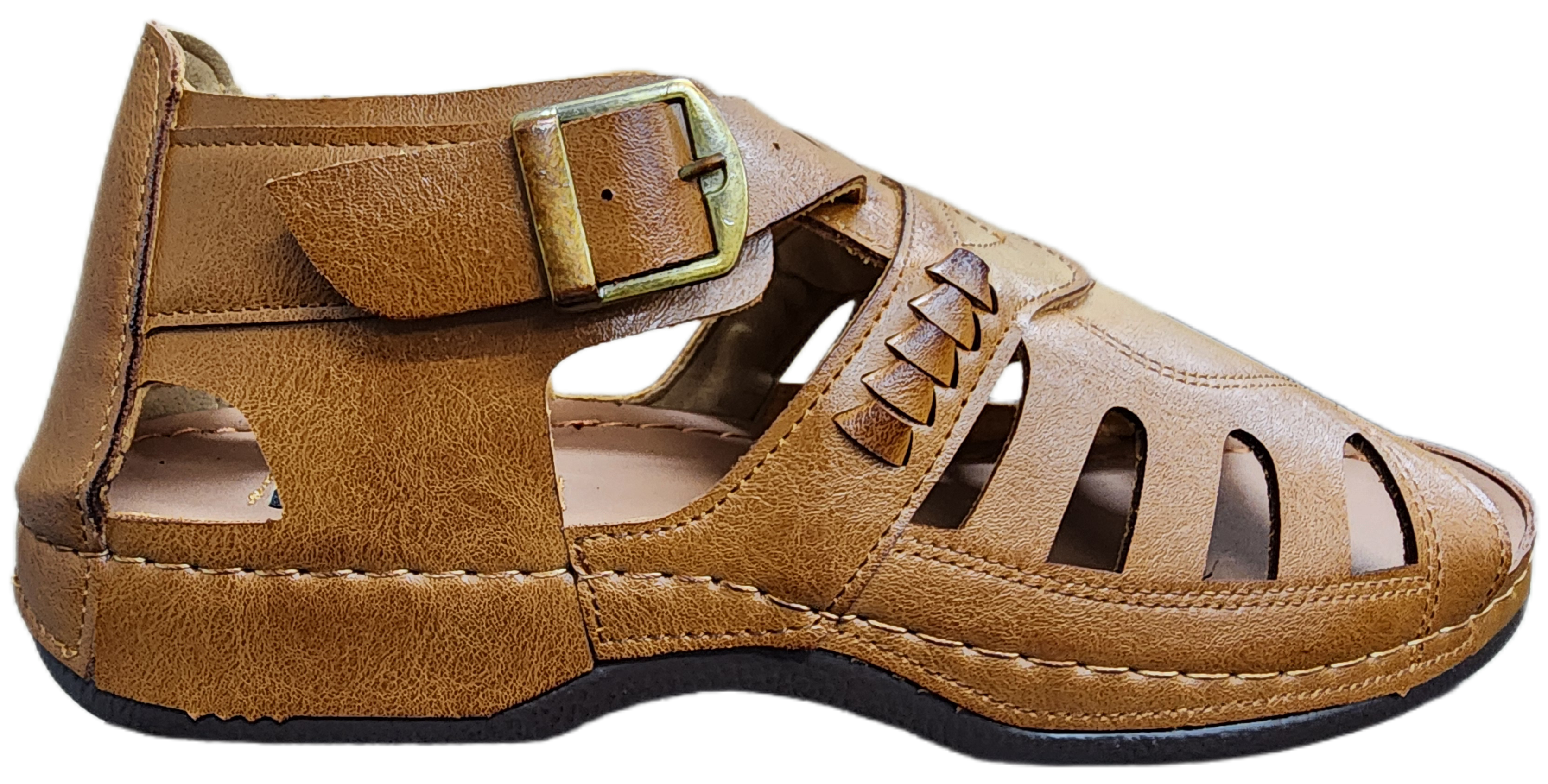 Mens PU Leather Sandal Tan JM242-2