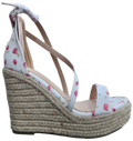 Ladies High Heel Wedge Red Flower XF2401-A2