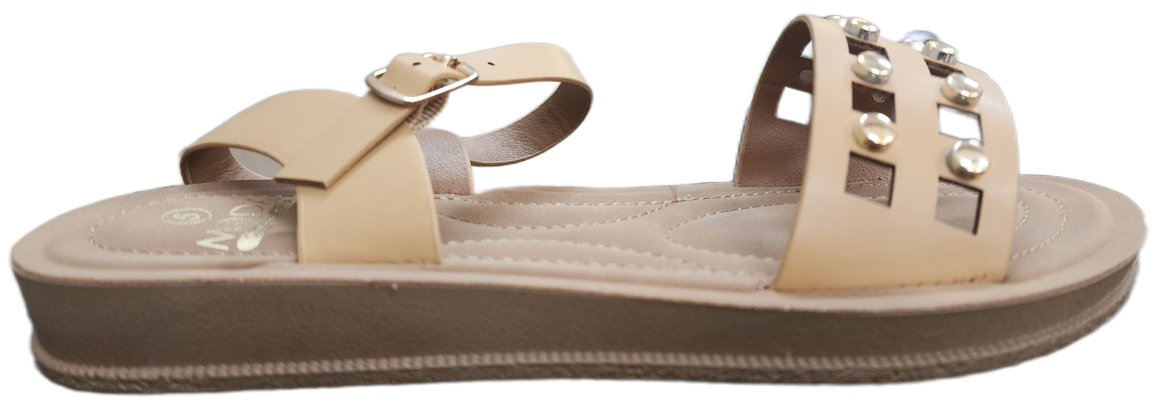 Ladies Sandal Ankle Strap Camel 2405202-1