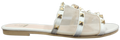 Ladies Gold Studded Flat Sandal Beige YT283