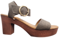 Ladies Block Heel Pleather Grey WIN-1436