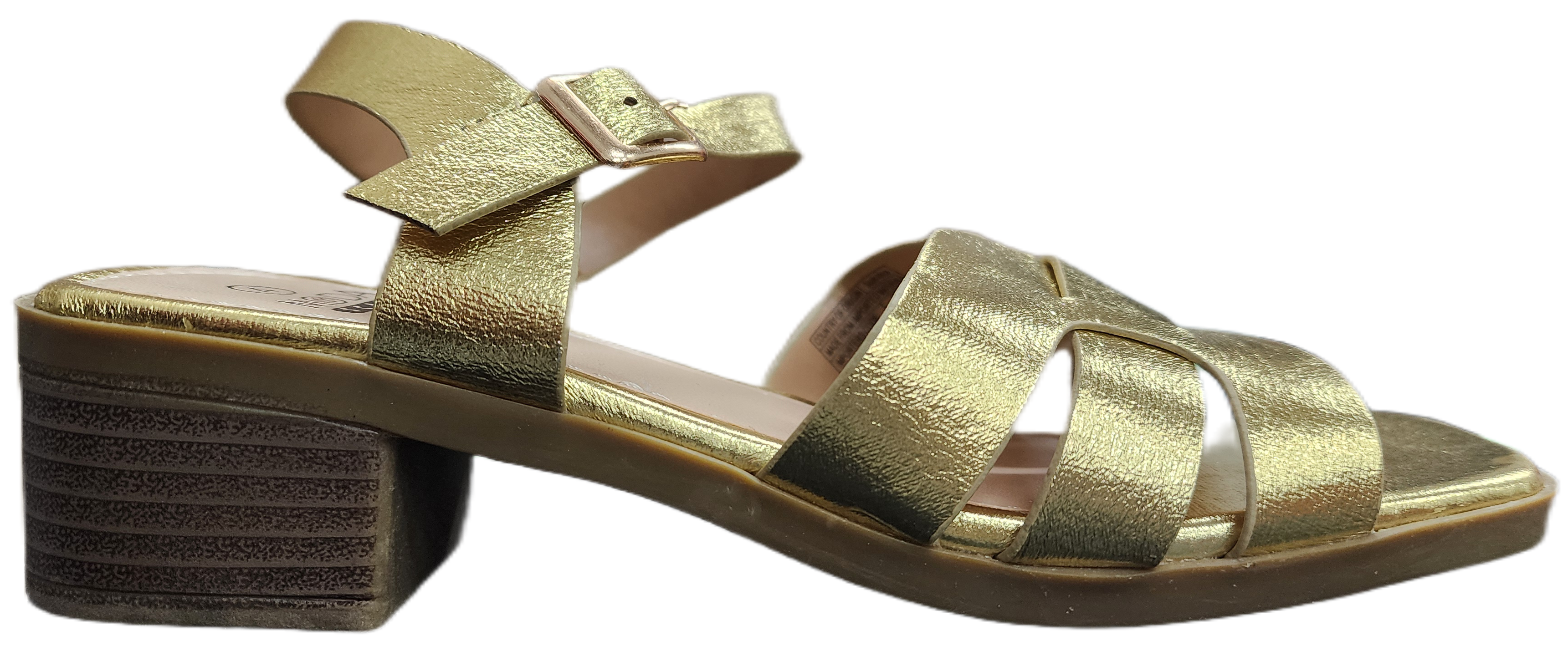 Ladies Heel Sandal Gold FJ002