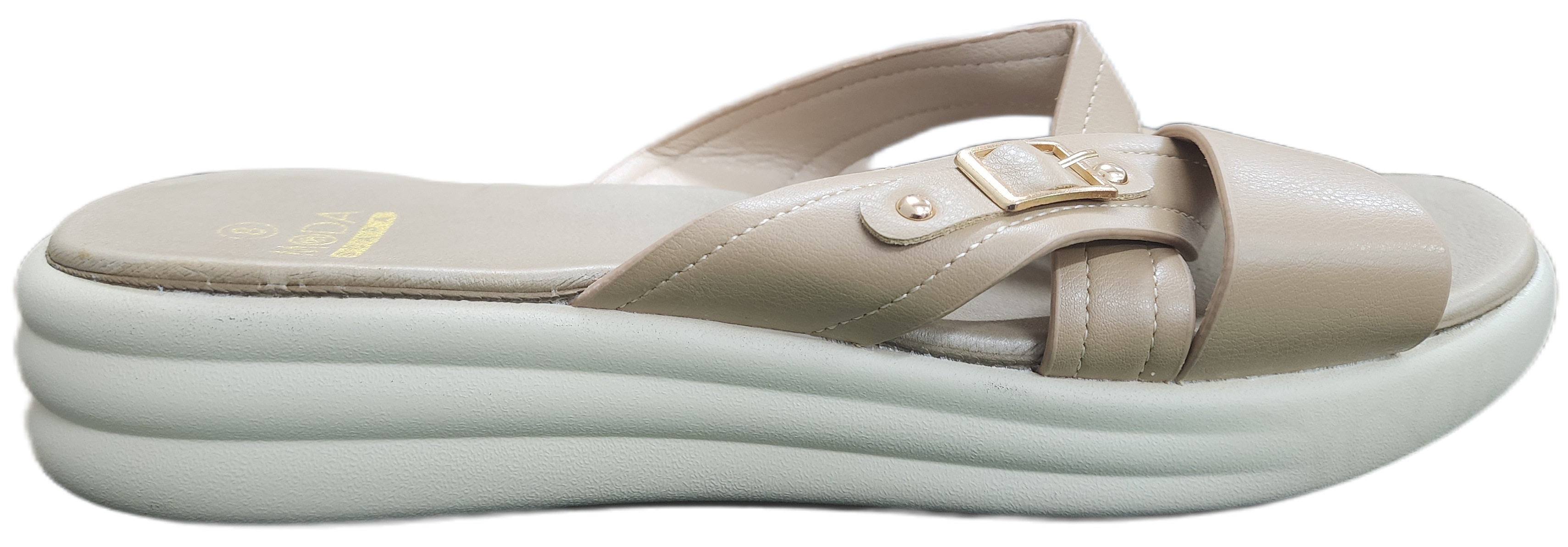 Ladies Platform Foam Sandle Taupe JL-337-1