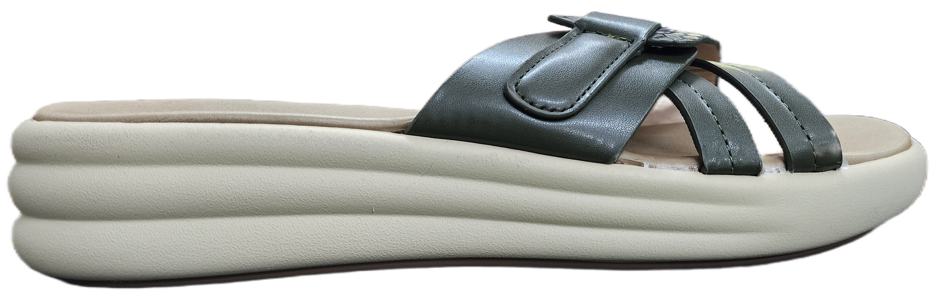 Ladies Platform Foam Sandle Olive JL-337-2