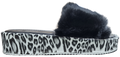 Ladies Platform Fur Animal/Black Sandal F0208-947