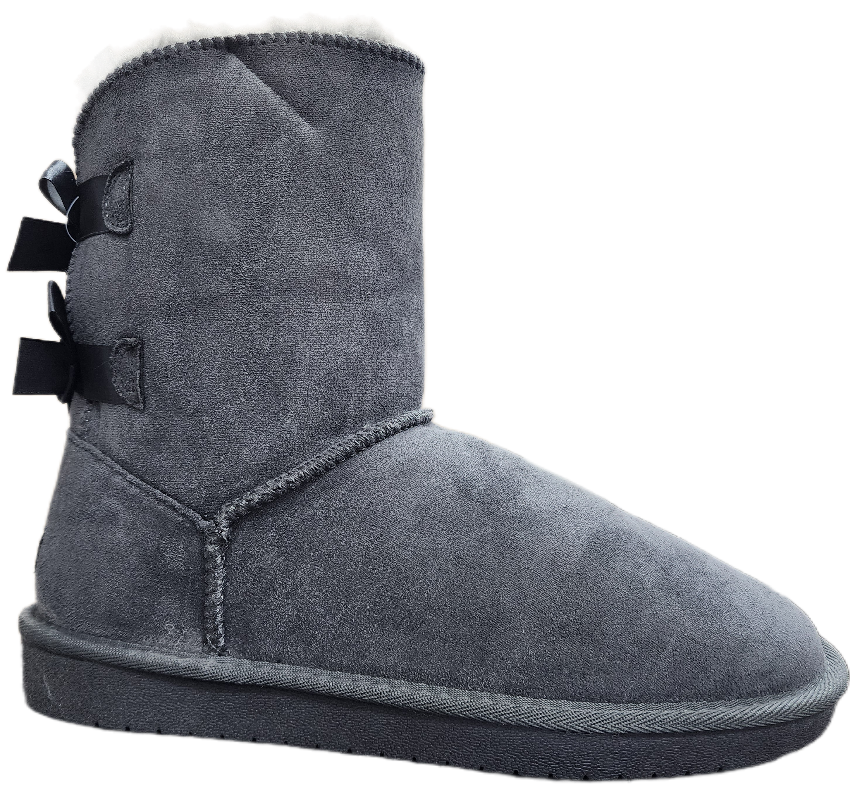 Ladies Fleece Inner Ugg Boots Grey WIN-1460