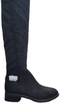 Ladies Knee High Boot Short Heel Black WIN-1441