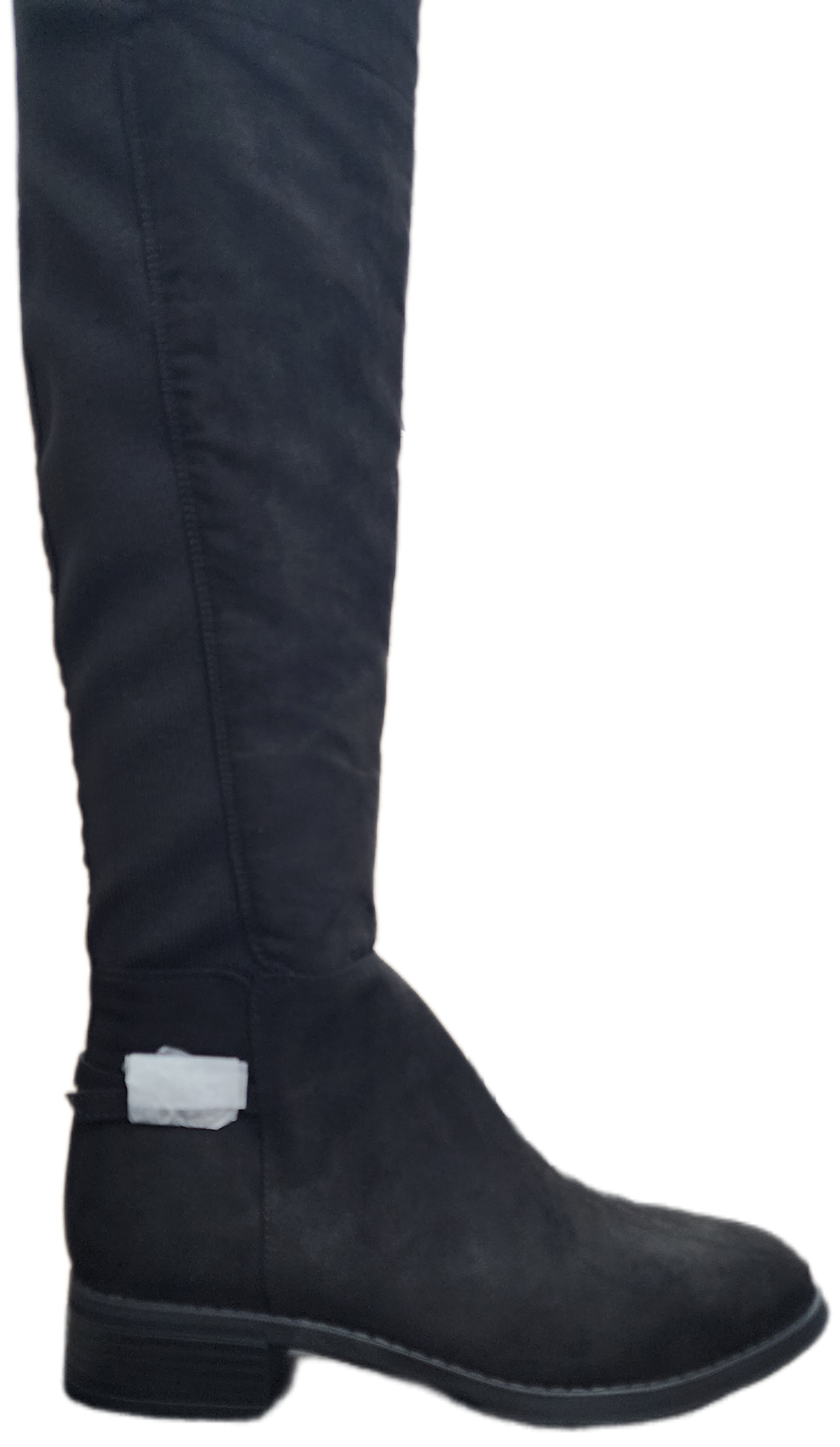 Ladies Knee High Boot Short Heel Black WIN-1441