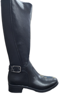 Ladies Knee High Pleather Boot Black WIN-1440