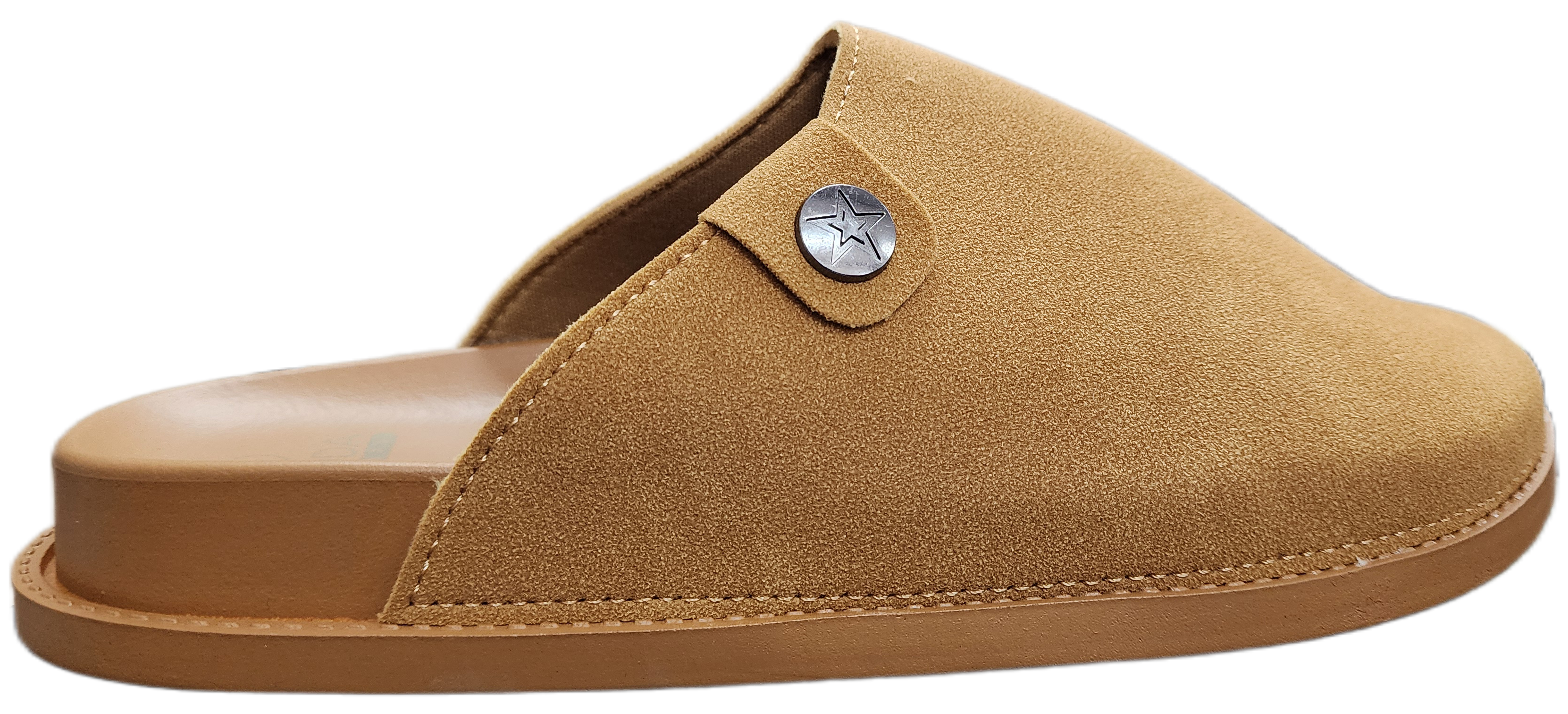 Ladies Mens Closed Front Mule Tan JEN-401