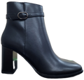 Ladies High Heel Pleather Ankle Boot Black WIN-1416