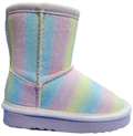 Kids Girls Rainbow Fleece Ugg Boot WIN-1463
