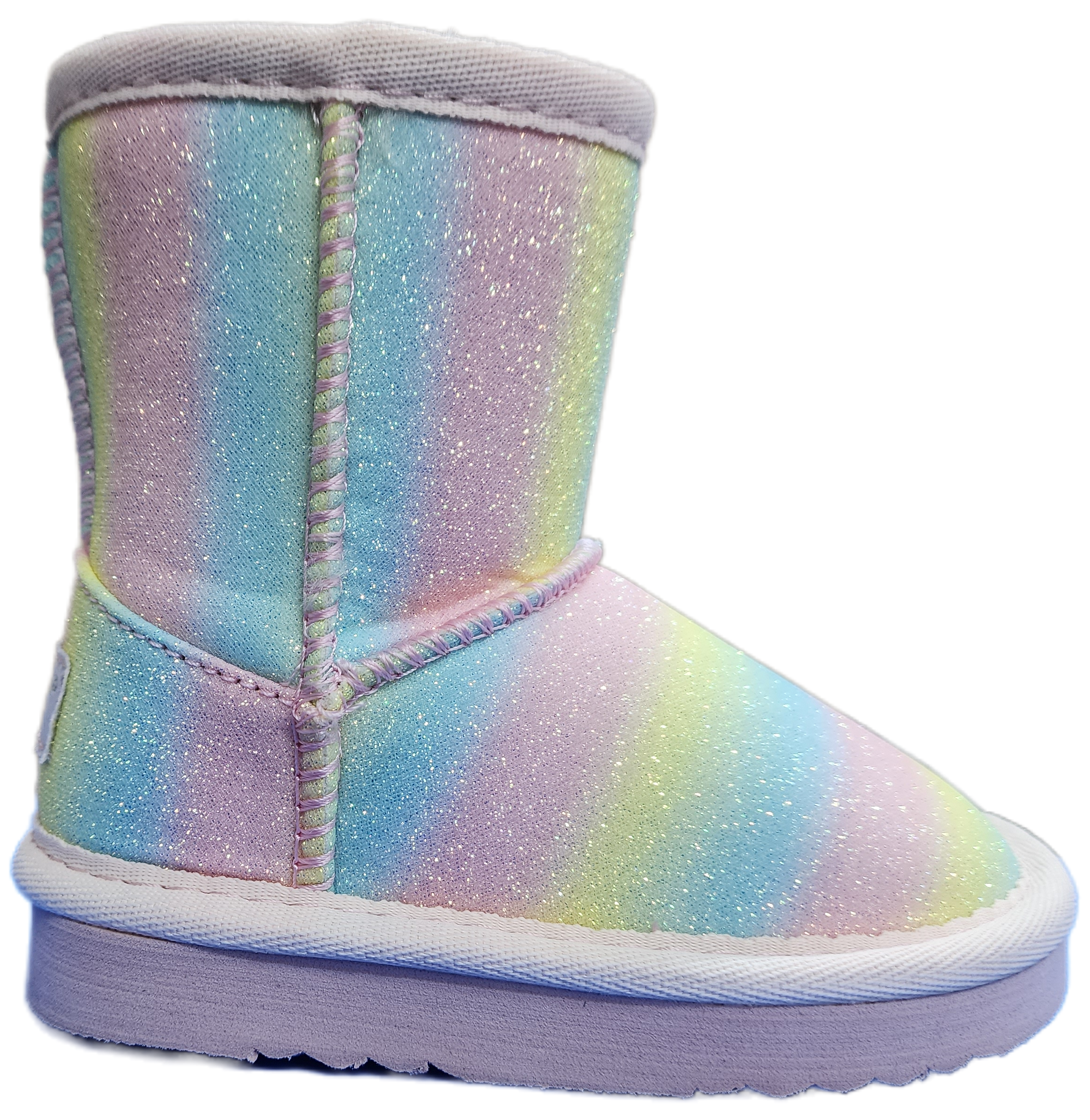 Kids Girls Rainbow Fleece Ugg Boot WIN-1463