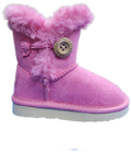 Kids Girls Fleece Ugg Boot Hot Pink WIN-1465
