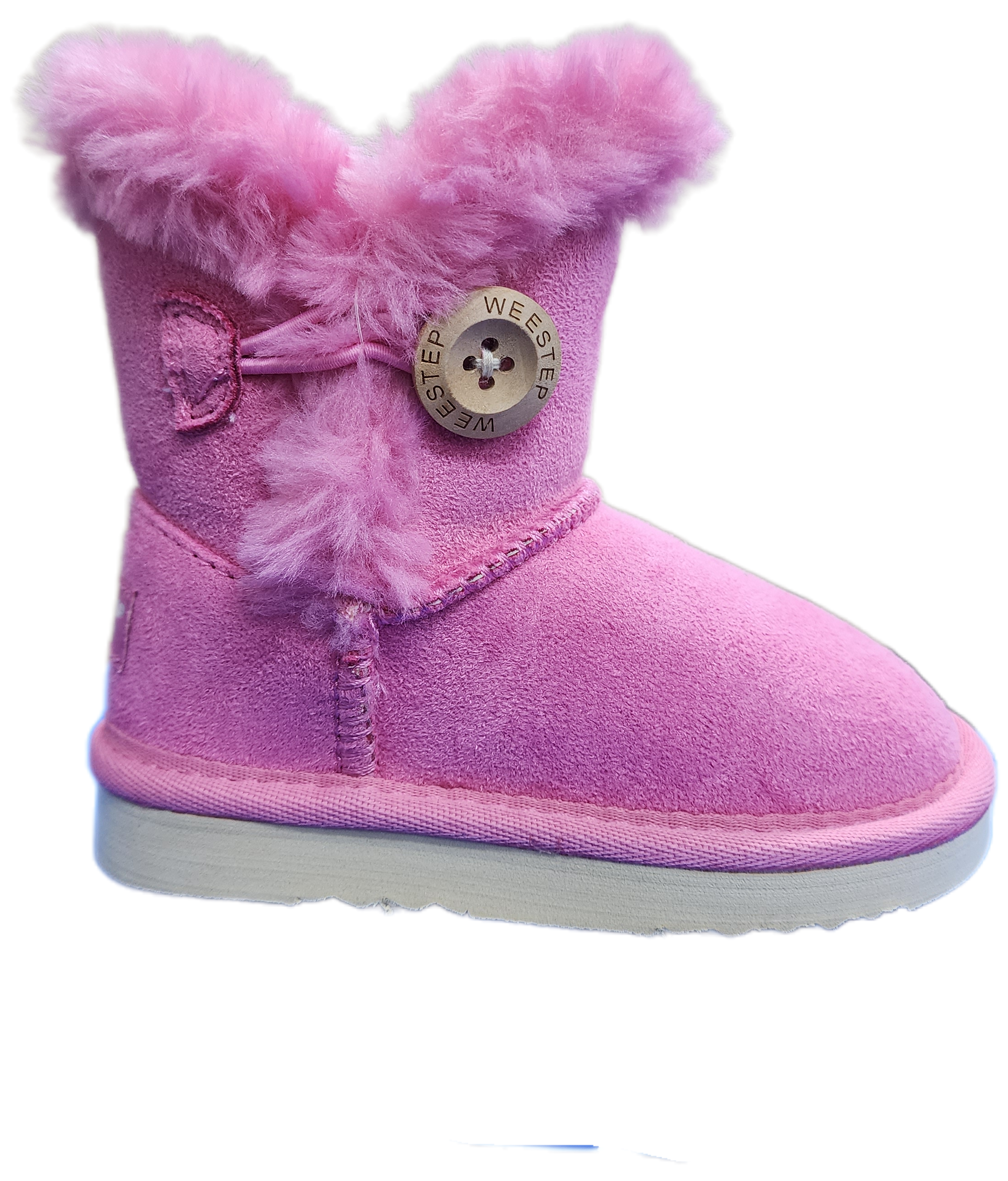 Kids Girls Fleece Ugg Boot Hot Pink WIN-1465