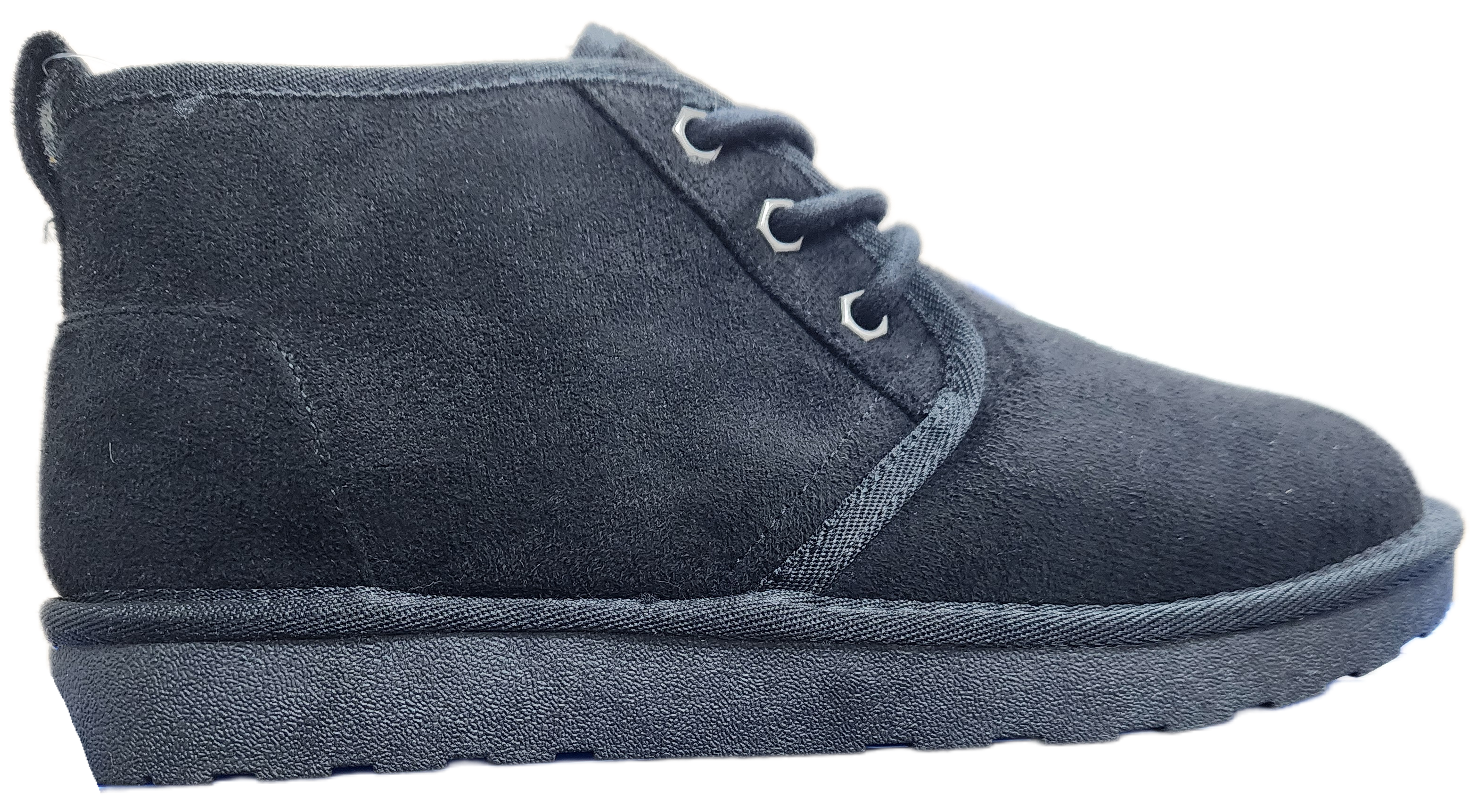 Ladies Fleece Ankle Ugg Lace-Up Black WIN-1461