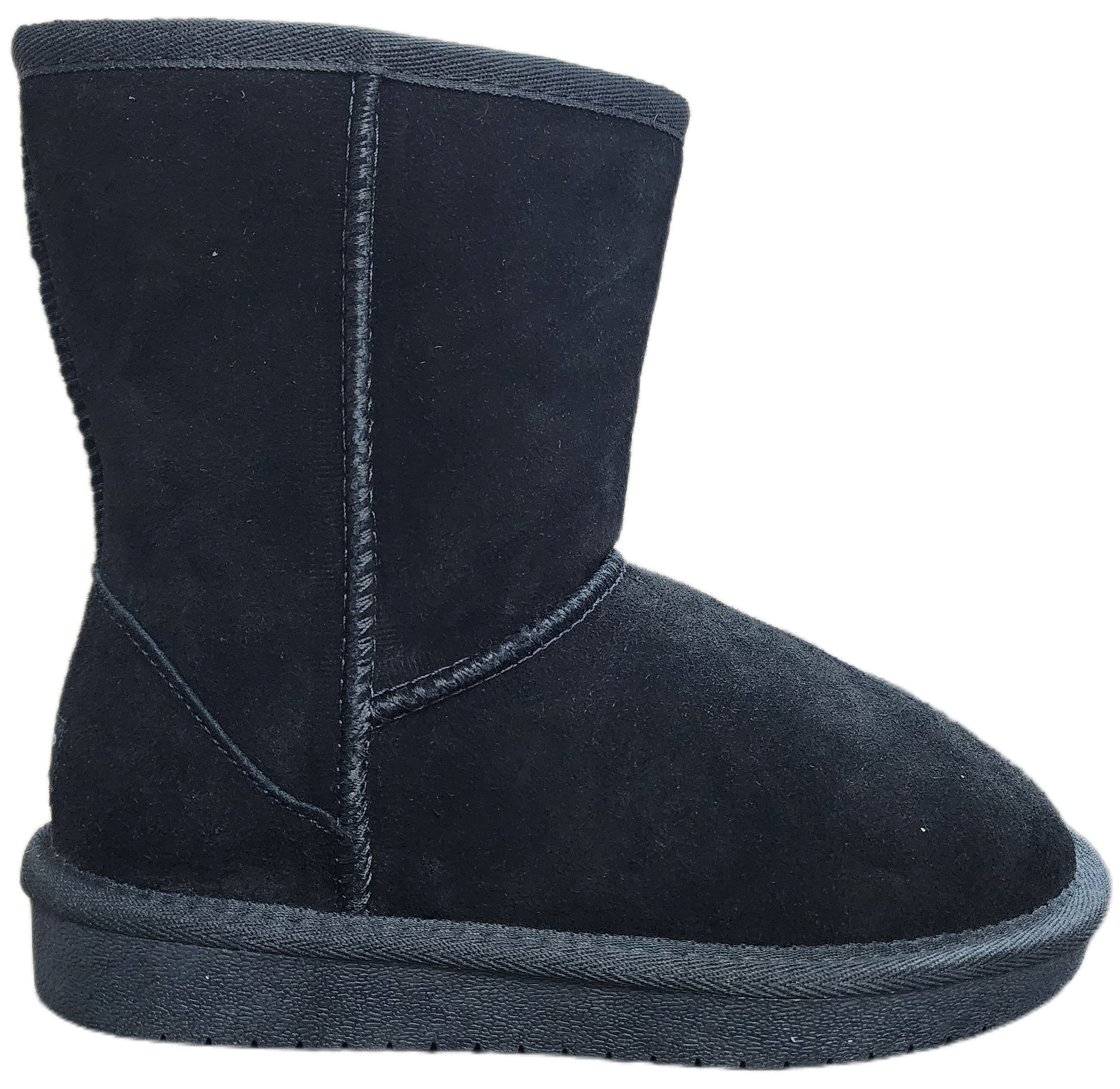 Ladies Fleece Ugg Ankle Boot Black WIN-1459