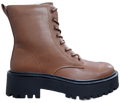 Ladies Platform Pleather Lace-Up Boot Brown WIN-1445