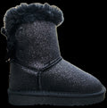 Kids Girls Black Glitter Ugg Boots WIN-1464-2