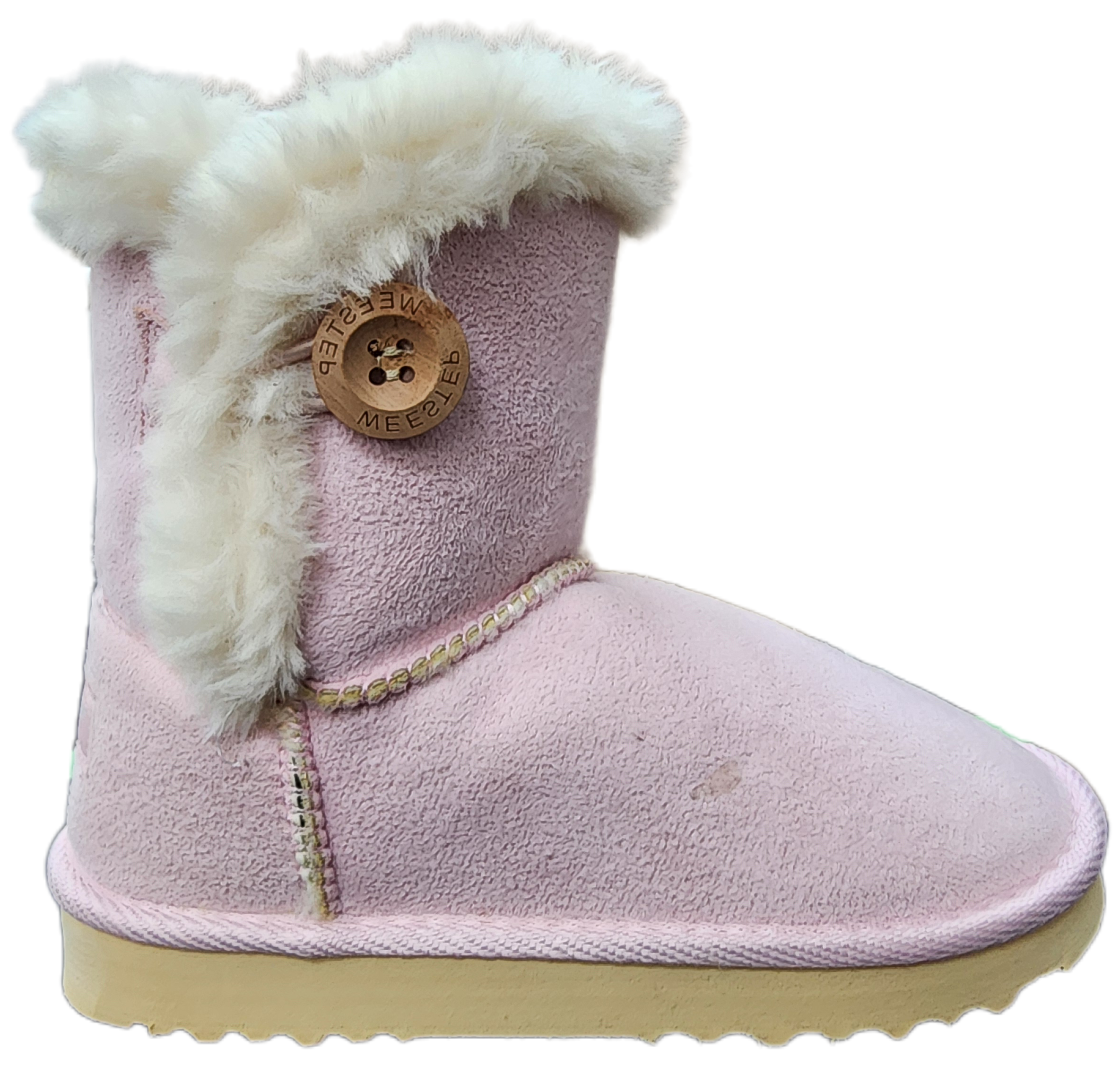 Kids Girls Pink Fur Trim Uggs WIN-1465
