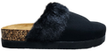 Ladies Slip-On Birkenstock Fur Trim Black F0124-454