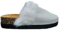 Ladies Slip-On Birkenstock Fur Trim White F0124-454