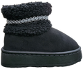 Ladies Ugg Wool Ankle Boot Black 25069